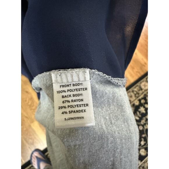 Sejour Women Navy and Gray Long Sleeve Shirt‎ Plus Size  3X V-Neck - Picture 5 of 7